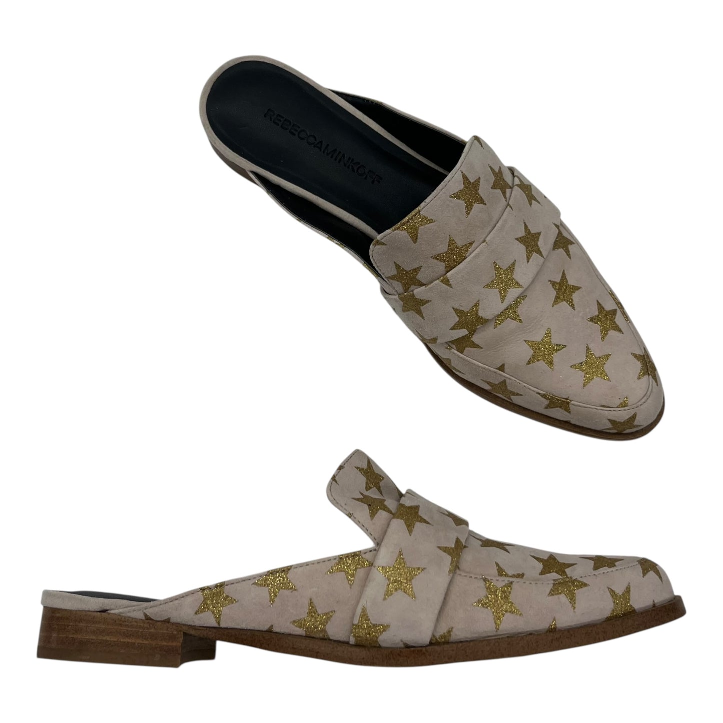 Shoes Designer By Rebecca Minkoff In Gold & Tan, Size:7.5