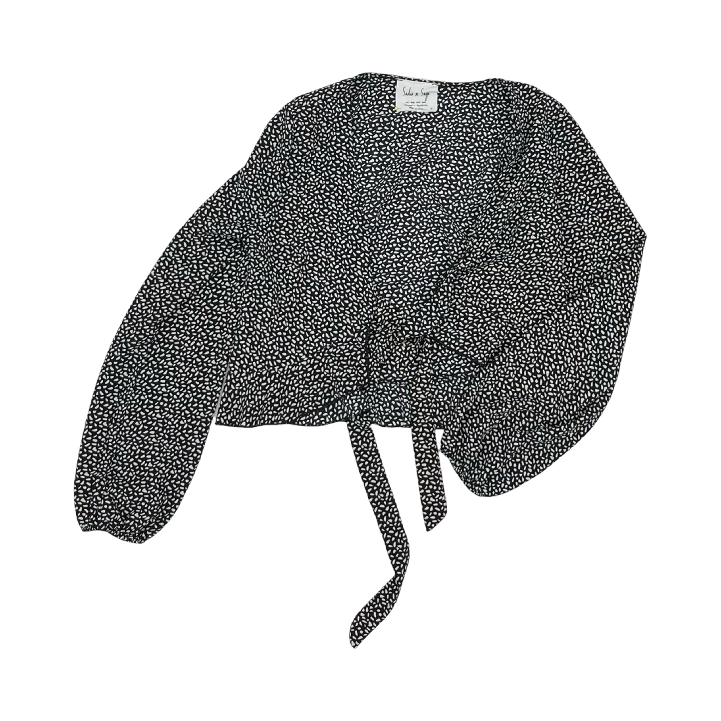 Blouse Ls By Sadie & Sage In Black & White, Size:S