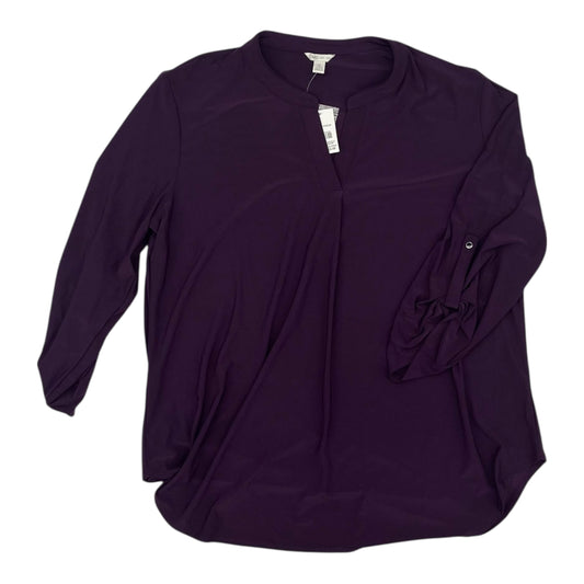 Blouse Ls By Cato In Purple, Size:Xl