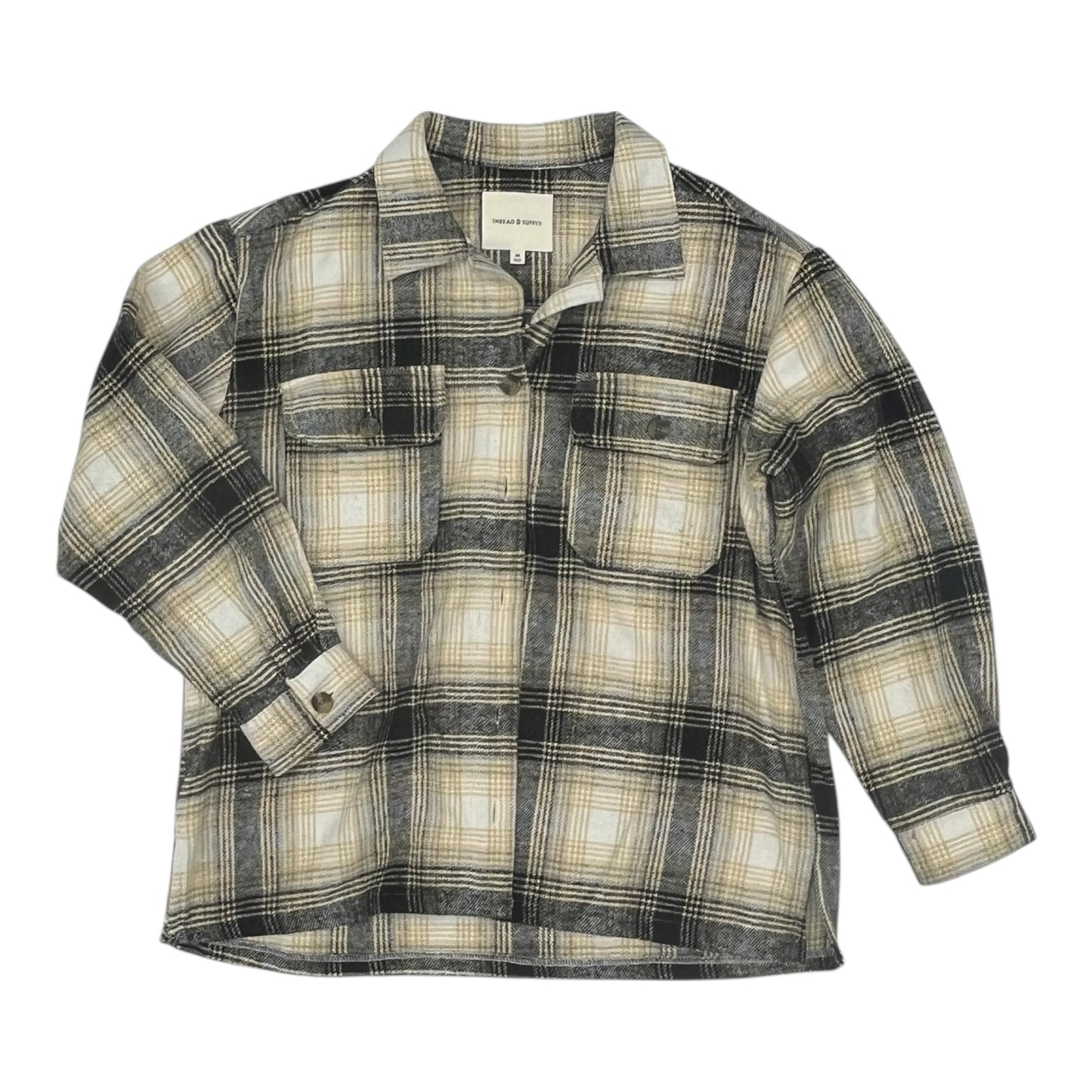 Jacket Shirt By Thread And Supply In Maroon, Size:M