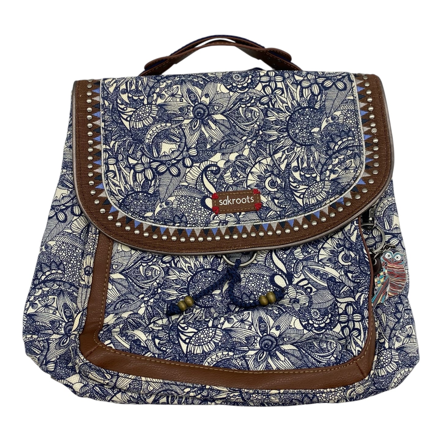 Backpack By Sakroots In Blue & Tan, Size:Medium