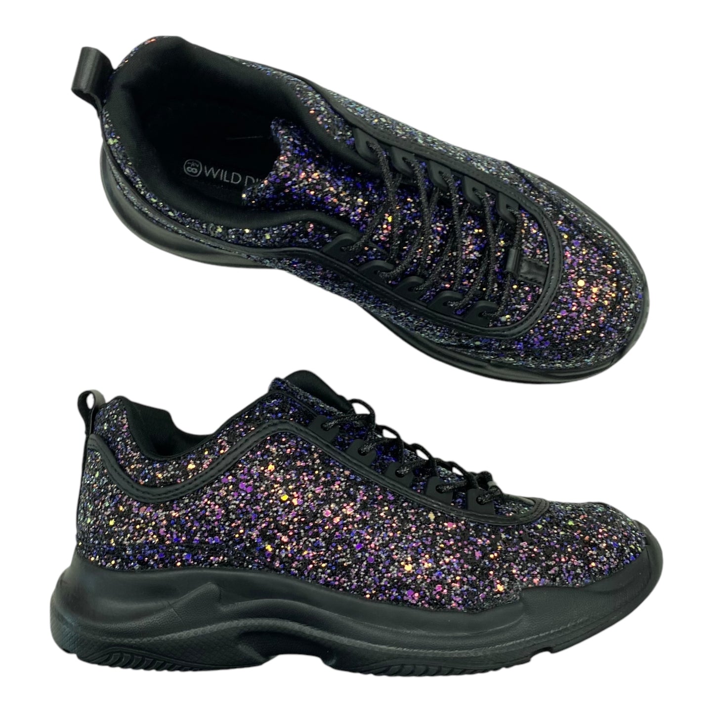 Shoes Sneakers By Wild Diva In Black & Purple, Size:8.5