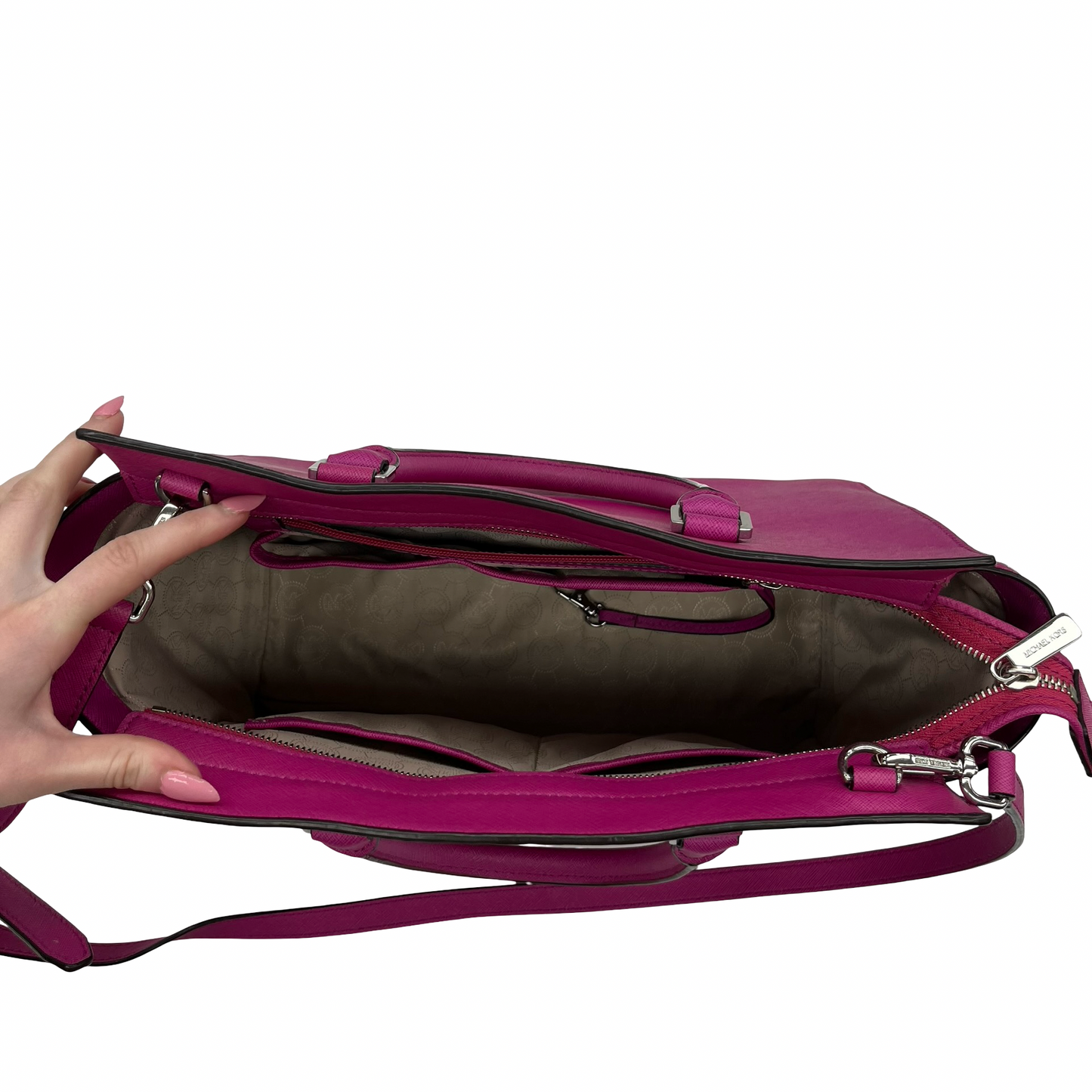 Handbag Designer By Michael Kors In Pink, Size:Medium