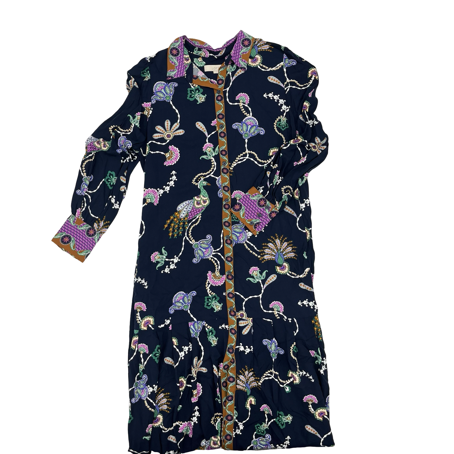 Dress Party Long By Loft In Blue, Size:14