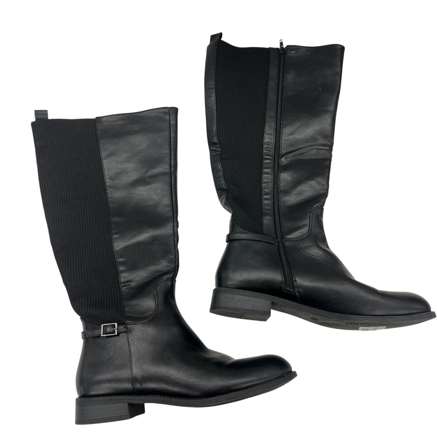Boots Knee Flats By Clothes Mentor In Black, Size:11