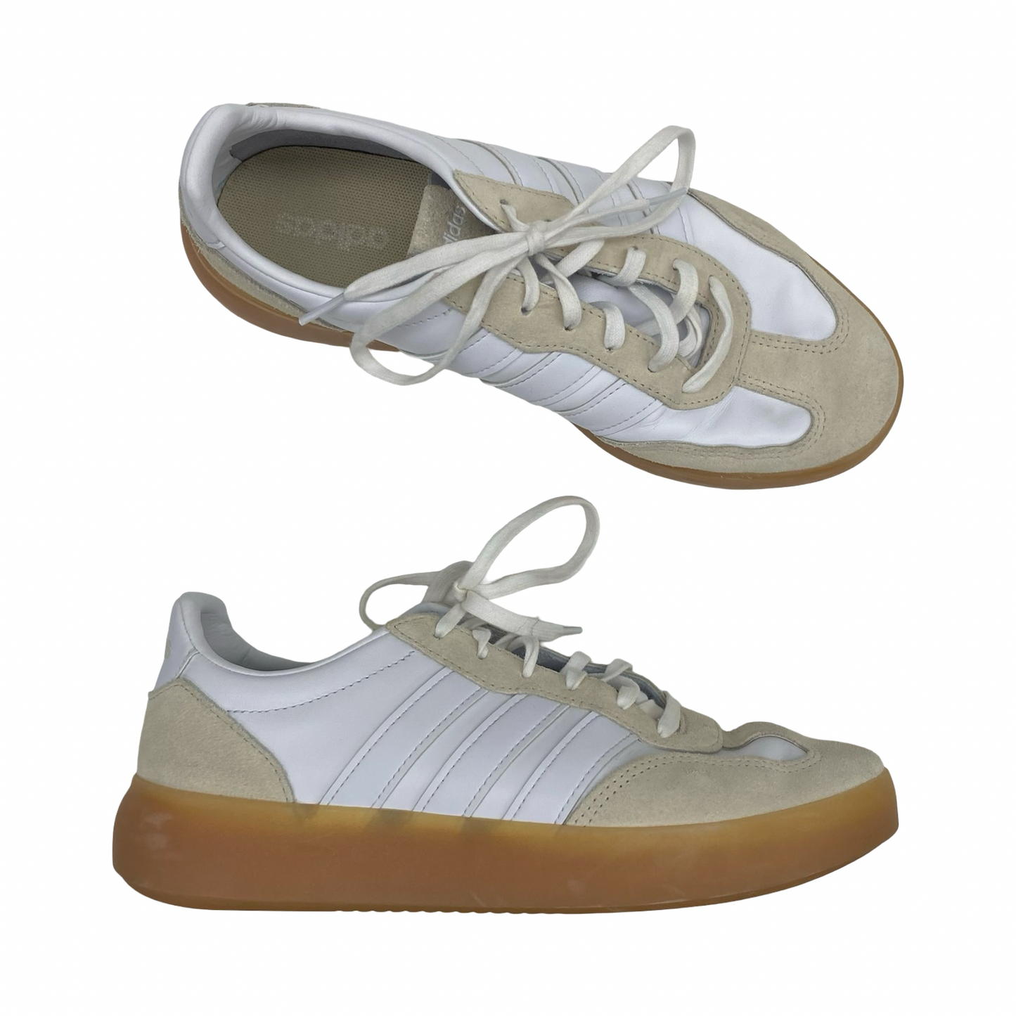 Shoes Sneakers By Adidas In Tan & White, Size:9.5