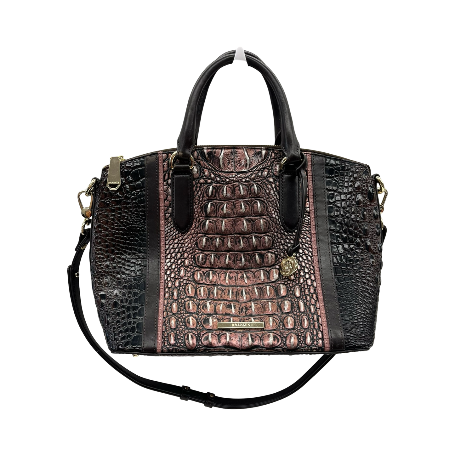 Handbag Designer By Brahmin In Brown & Pink, Size:Small