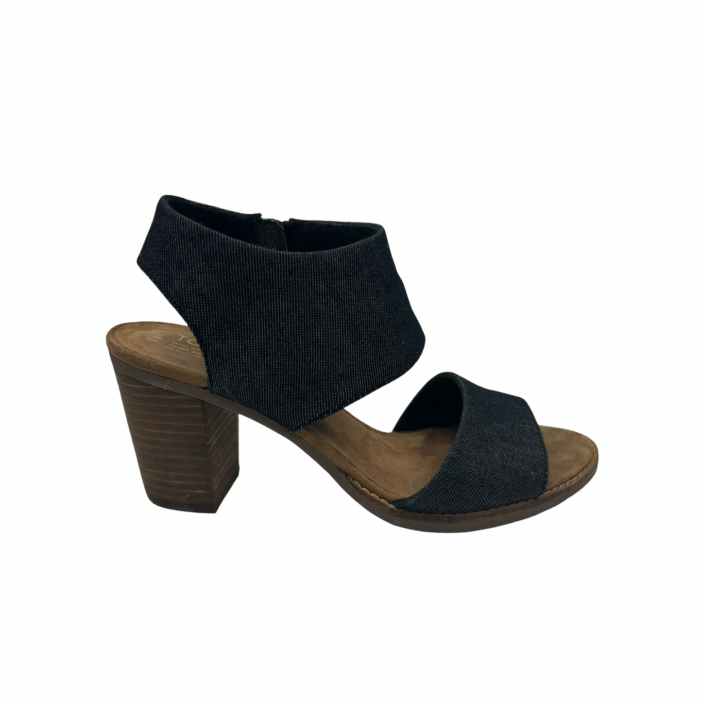 Sandals Heels Block By Toms In Blue, Size:8.5