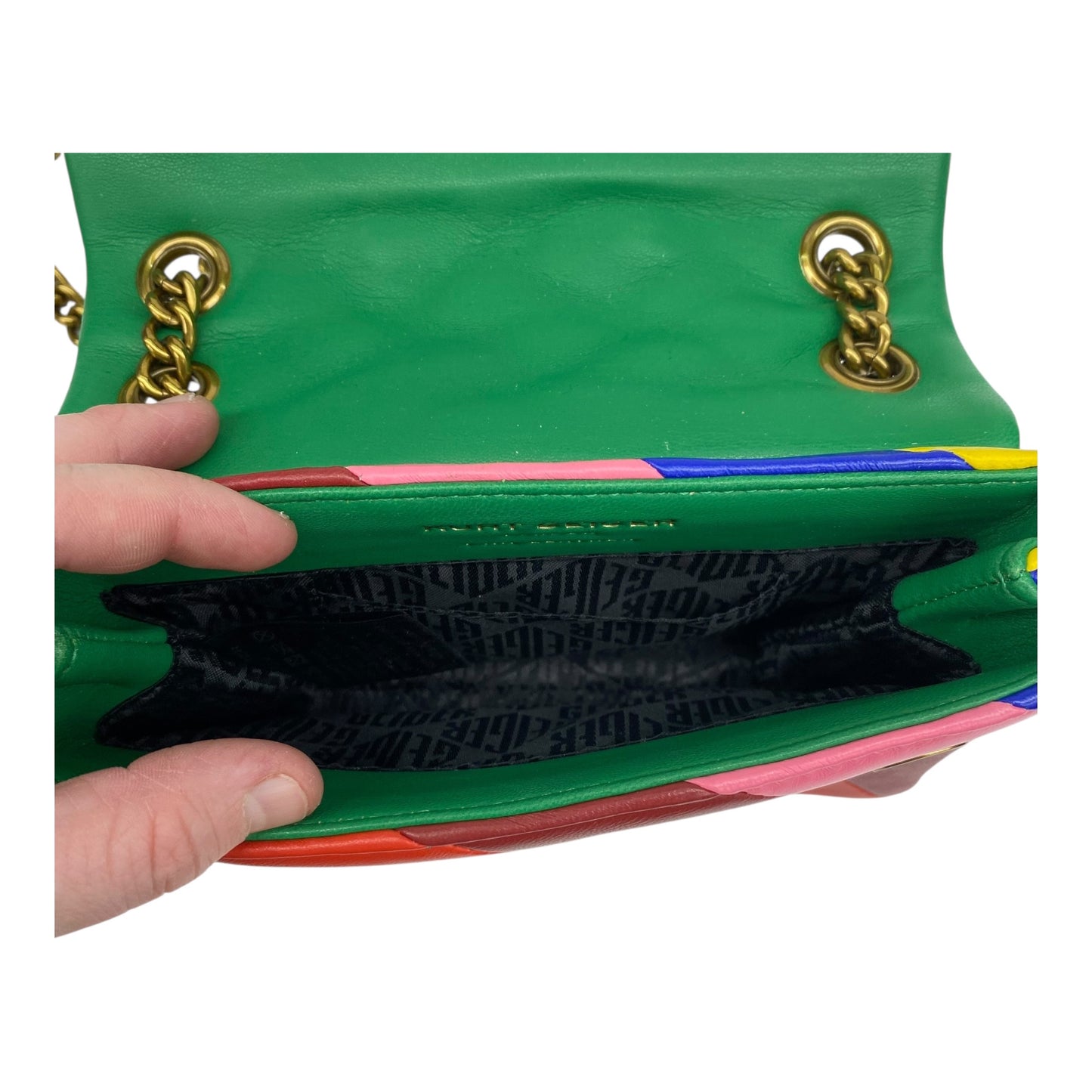 Crossbody Designer By Kurt Geiger In Rainbow Print, Size:Small