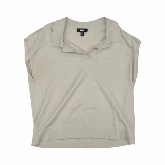 Top Sleeveless By Dkny In Tan, Size:M
