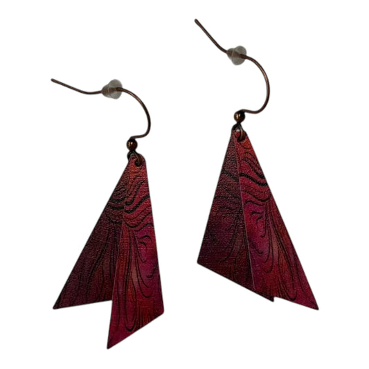 Earrings Dangle/Drop By Clothes Mentor In Red