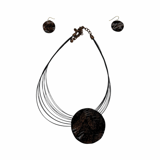 Necklace Set By Chicos In Black & Brown, Size:02 Piece Set
