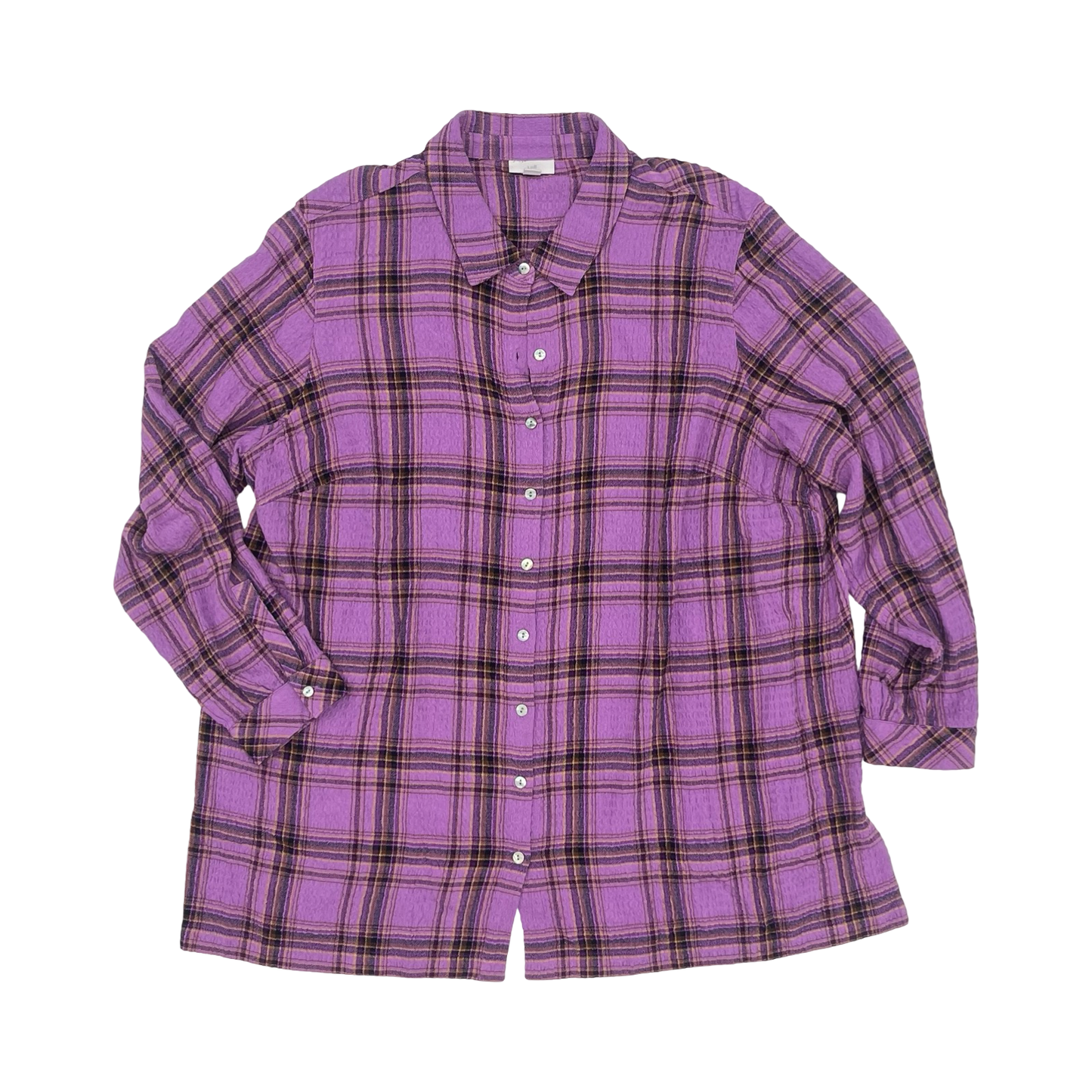Blouse Ls By J. Jill In Purple, Size:2X