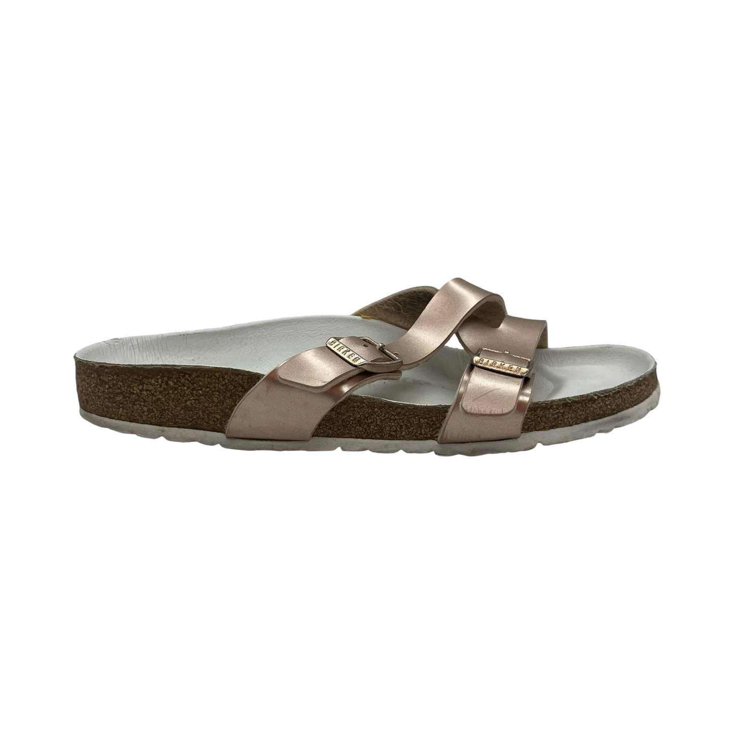 Sandals Flats By Birkenstock In Rose Gold, Size:8
