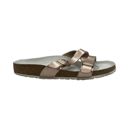Sandals Flats By Birkenstock In Rose Gold, Size:8