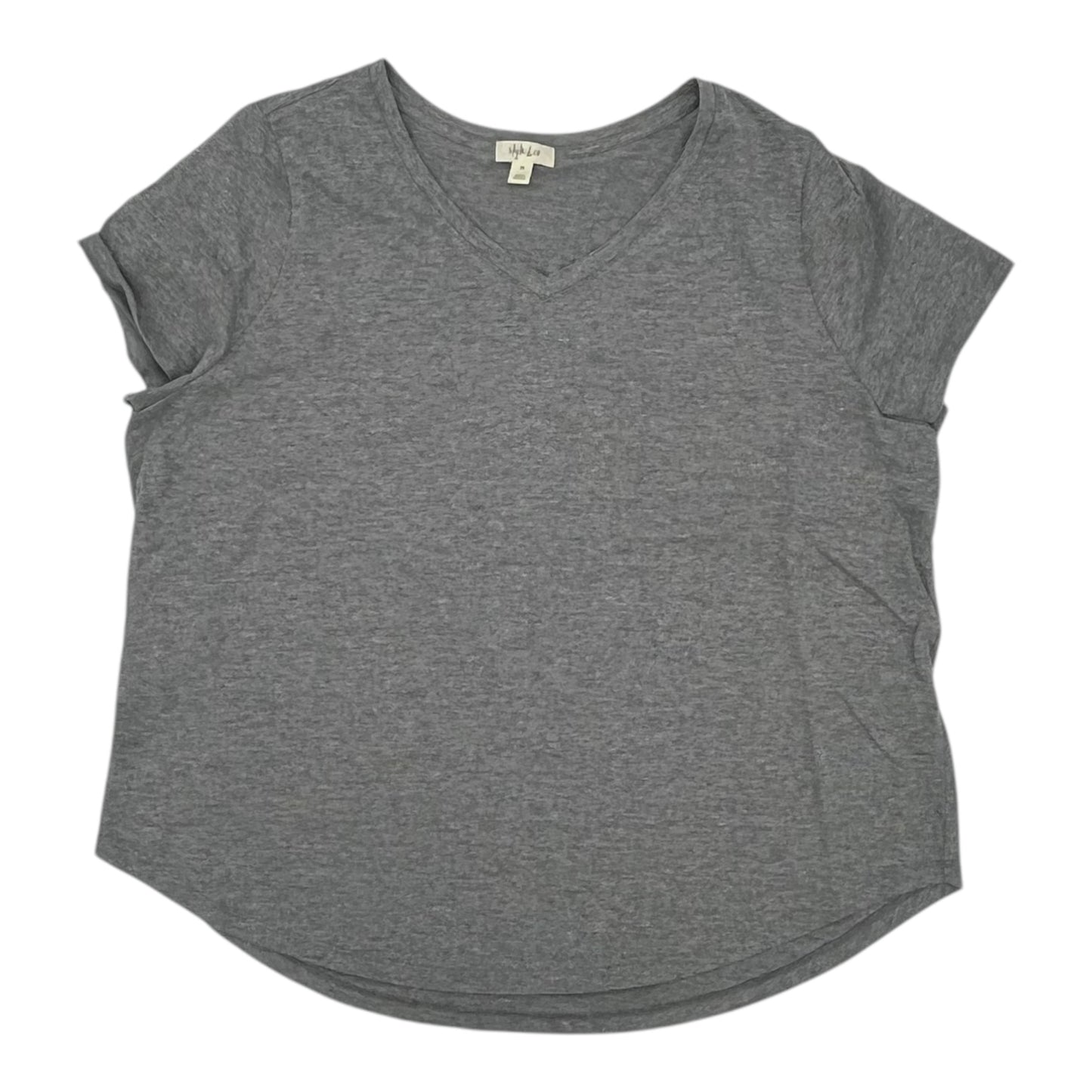 Top Ss Basic By Style And Company In Grey, Size:3X