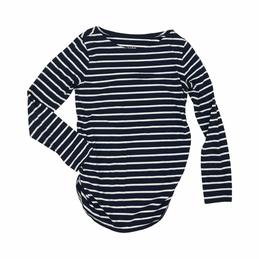 Mat Top Ls By Isabel Maternity In Blue & Cream, Size:L
