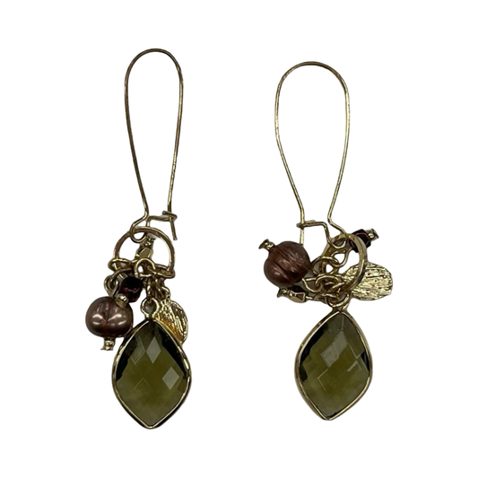 Earrings Hoop By Clothes Mentor In Green