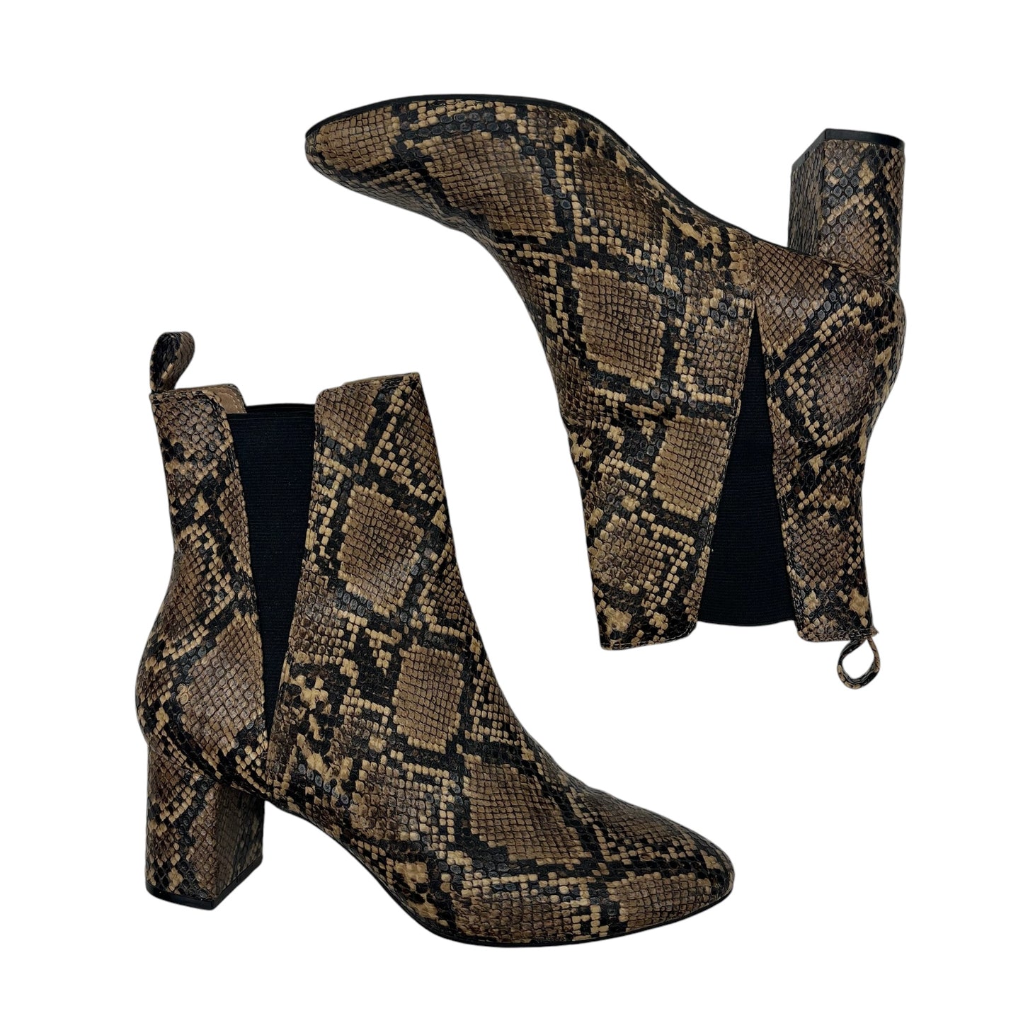 Boots Ankle Heels By H&M In Snakeskin Print, Size:8.5