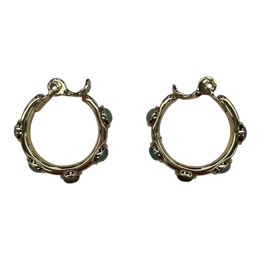 Earrings Clip By Cmf In Gold & Green