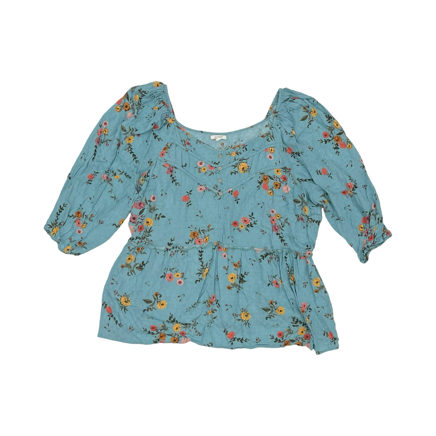 Blouse Ss By Maurices In Floral Print, Size:2X