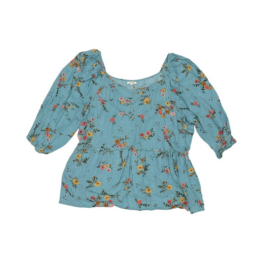 Blouse Ss By Maurices In Floral Print, Size:2X
