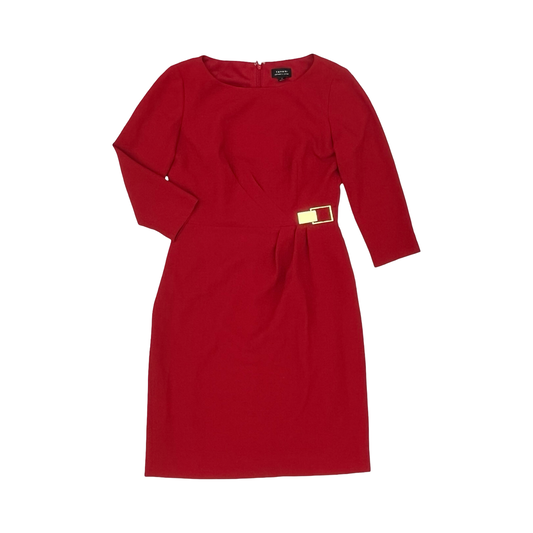 Dress Work By Tahari In Red, Size:4