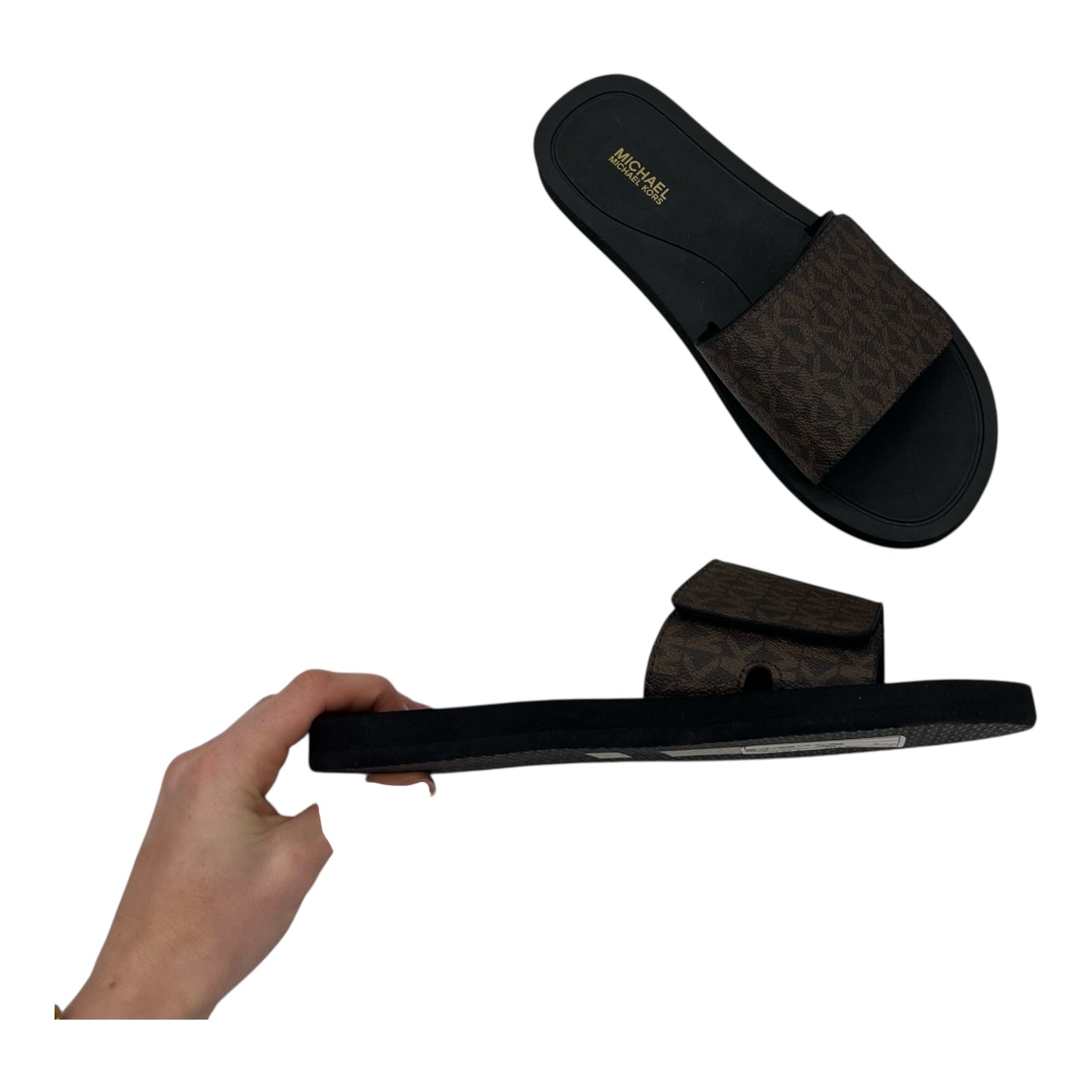Sandals Designer By Michael Kors In Brown, Size:9