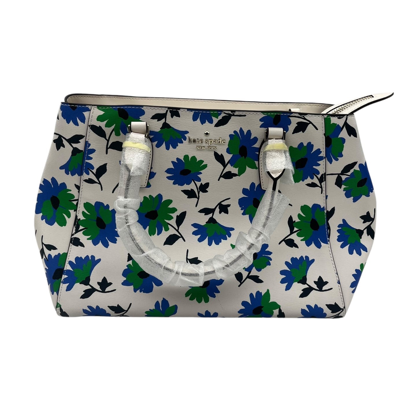 Handbag Designer By Kate Spade In Blue & White, Size:Medium