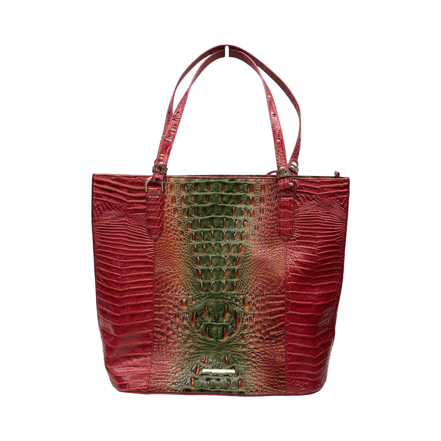 Handbag Designer By Brahmin In Green & Red, Size:Large