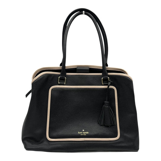 Handbag Designer By Kate Spade In Black & Tan, Size:Large