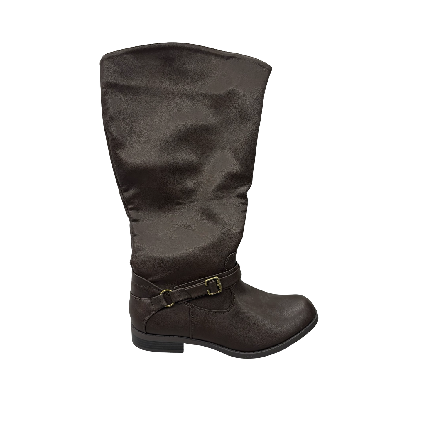 Boots Knee Flats By Easy Street In Brown, Size:11