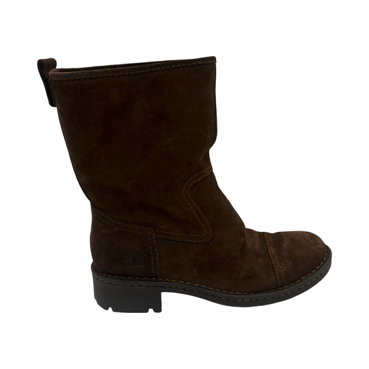 Boots Leather By Born In Brown, Size:7.5