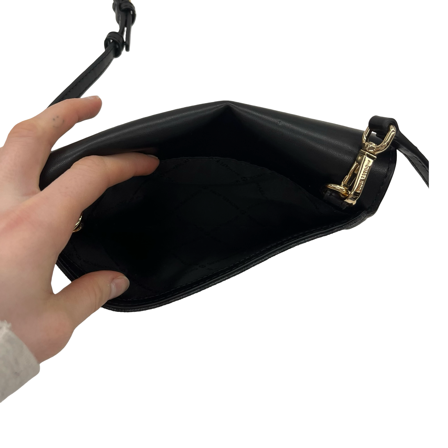 Crossbody Designer By Michael Kors In Black & Grey, Size:Small