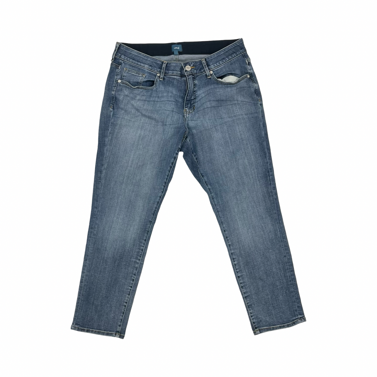 Jeans Straight By Jag In Blue Denim, Size:18
