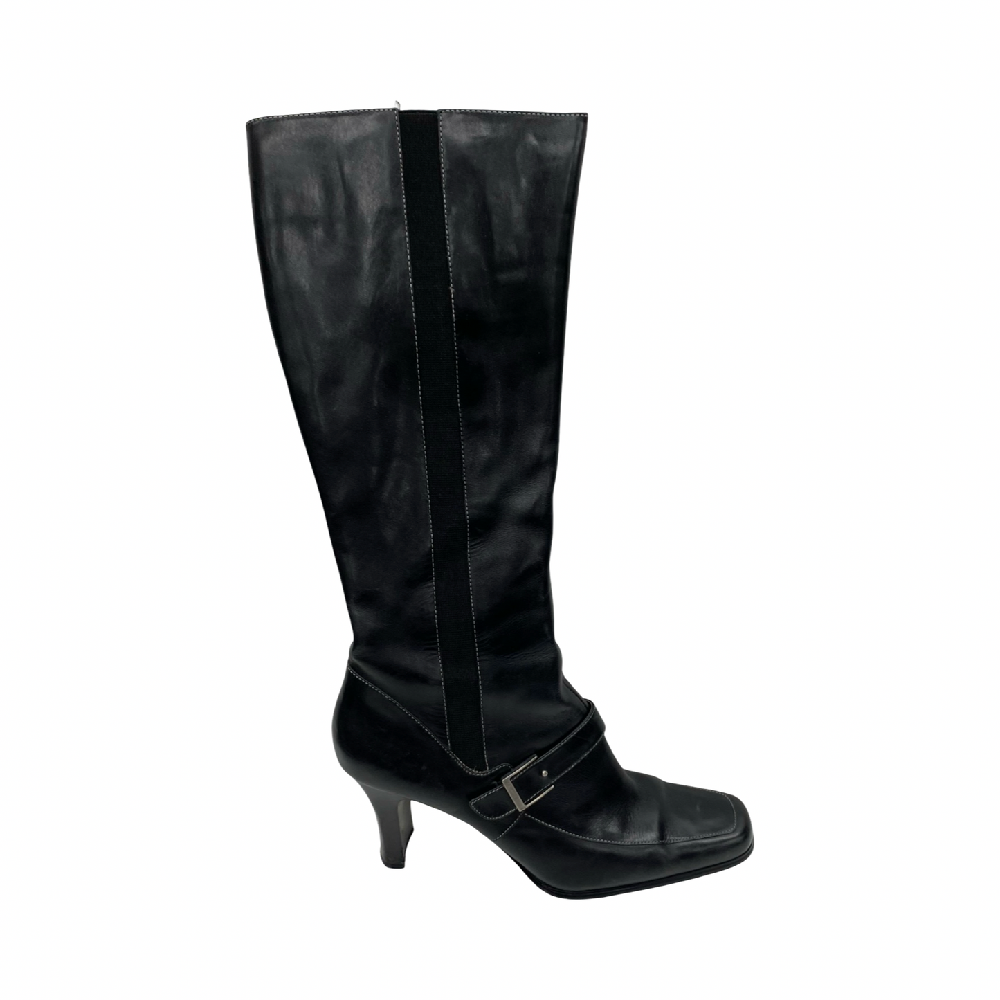 Boots Leather By Anne Klein In Black, Size:7.5