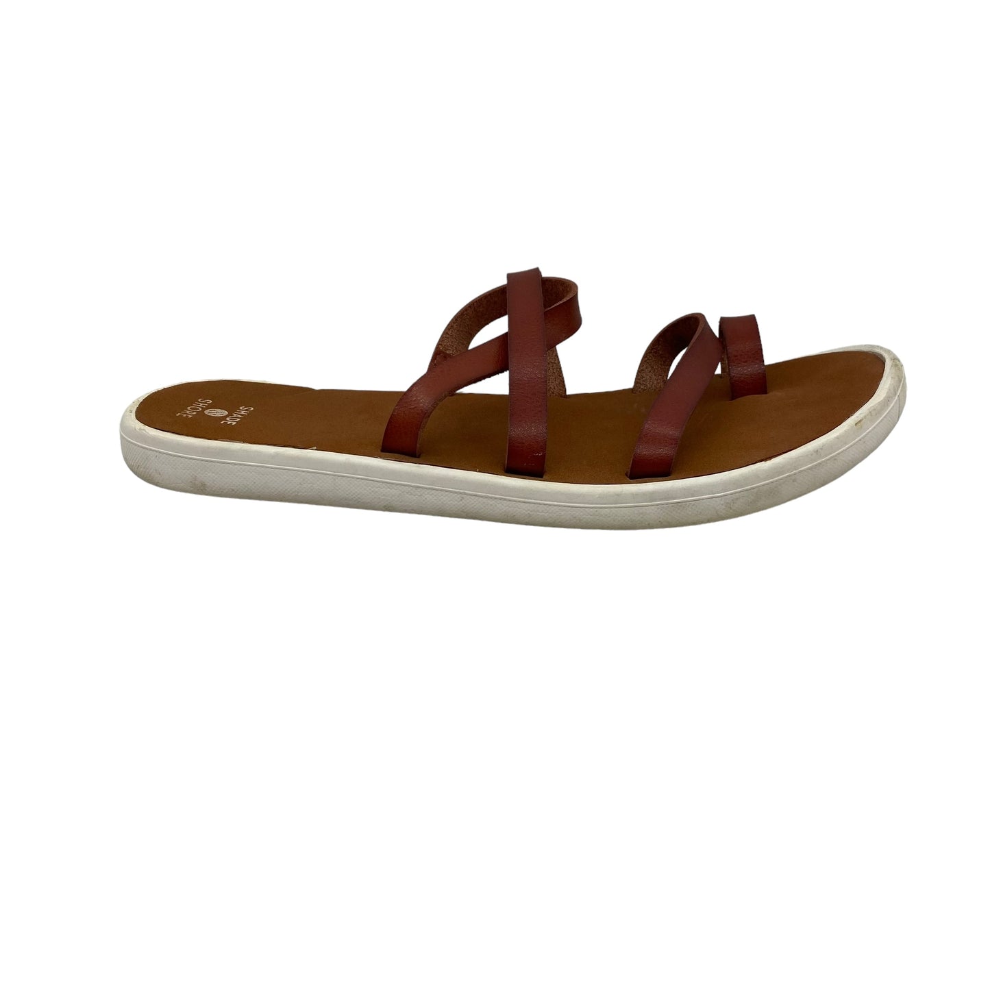 BROWN SANDALS FLATS by SHADE & SHORE Size:7