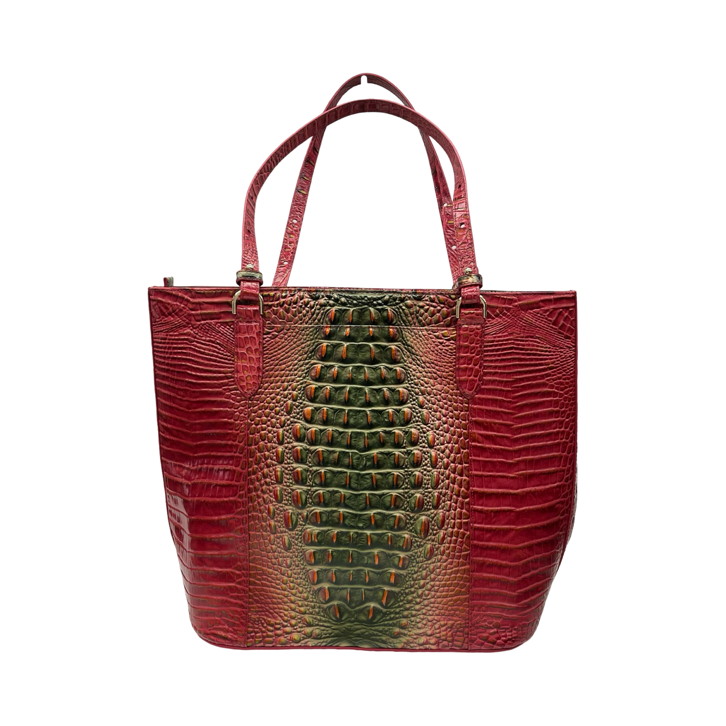 Handbag Designer By Brahmin In Green & Red, Size:Large