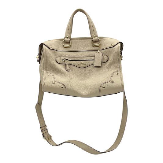 Handbag Designer By Coach In Cream, Size:Medium