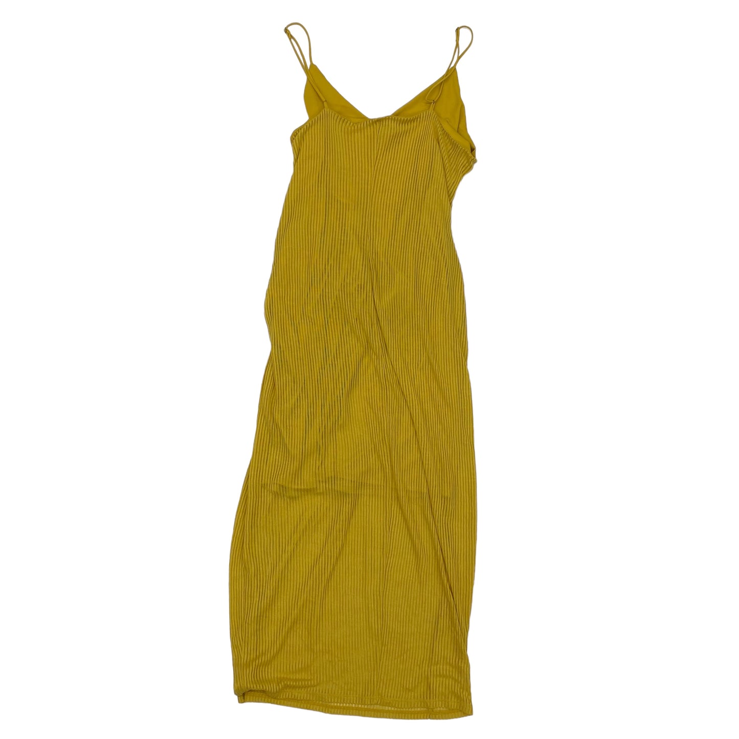 Yellow Dress Casual Midi Express, Size L