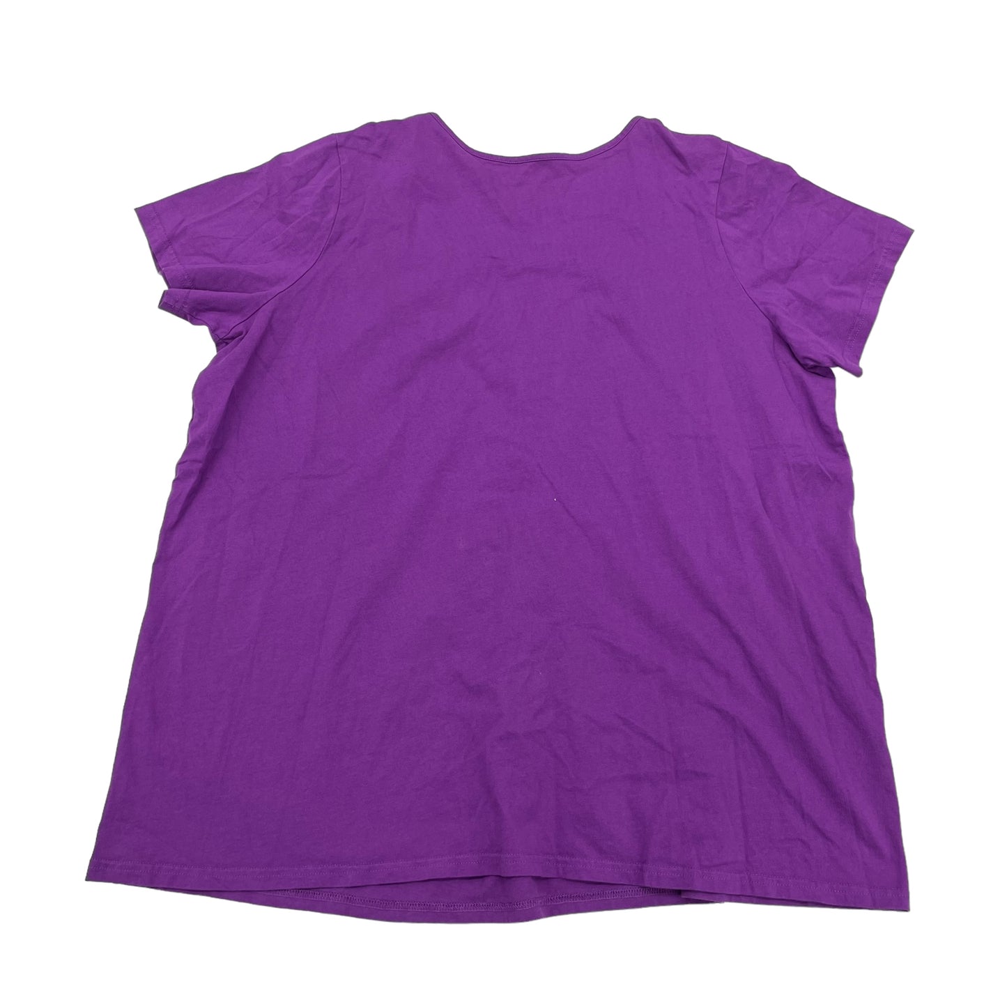 Purple Top Short Sleeve Basic Roamans, Size 2x