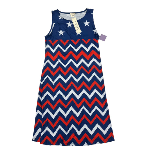 Blue Red & White Dress Casual Short Yelete, Size S