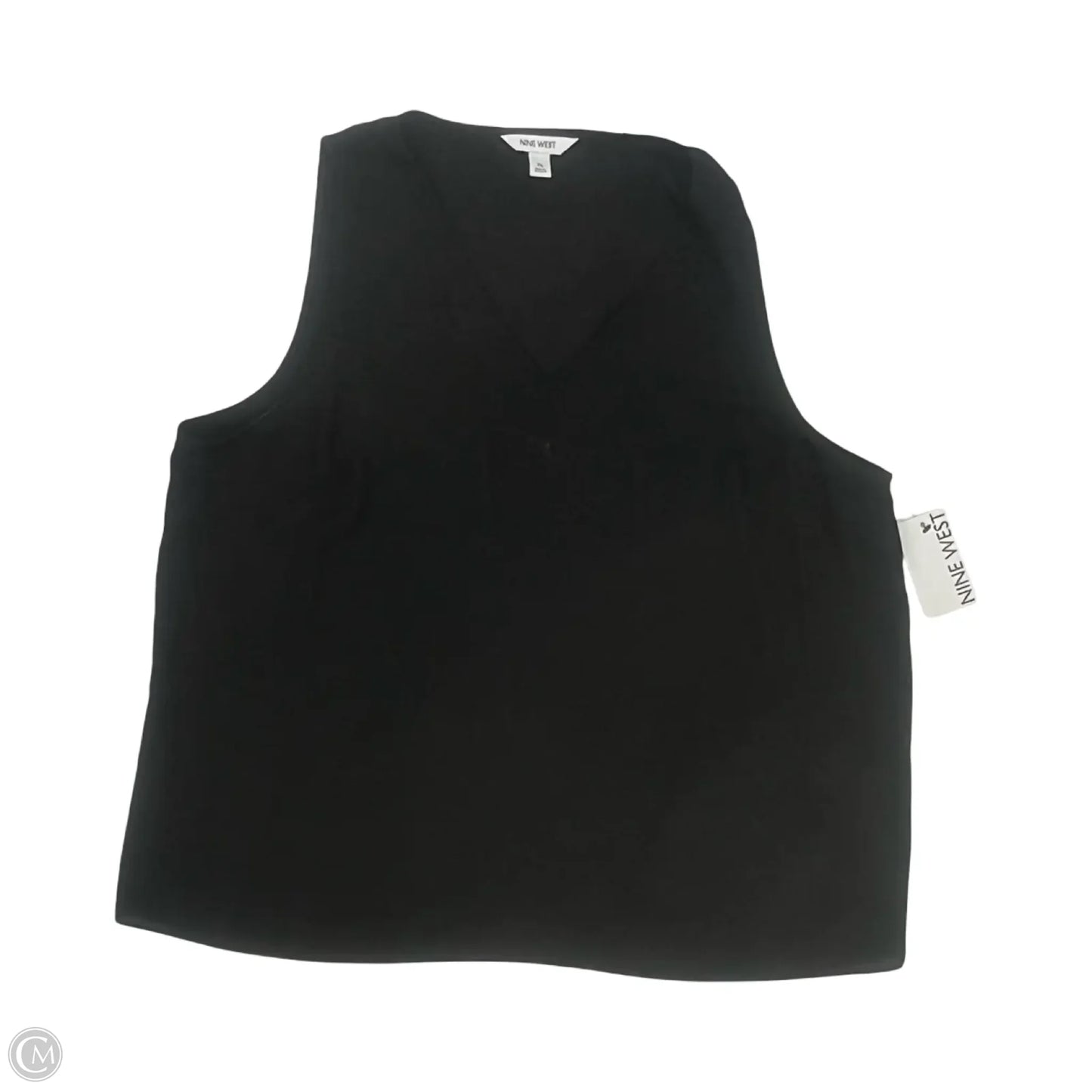 Blouse Sleeveless By Nine West In Black, Size: Xl
