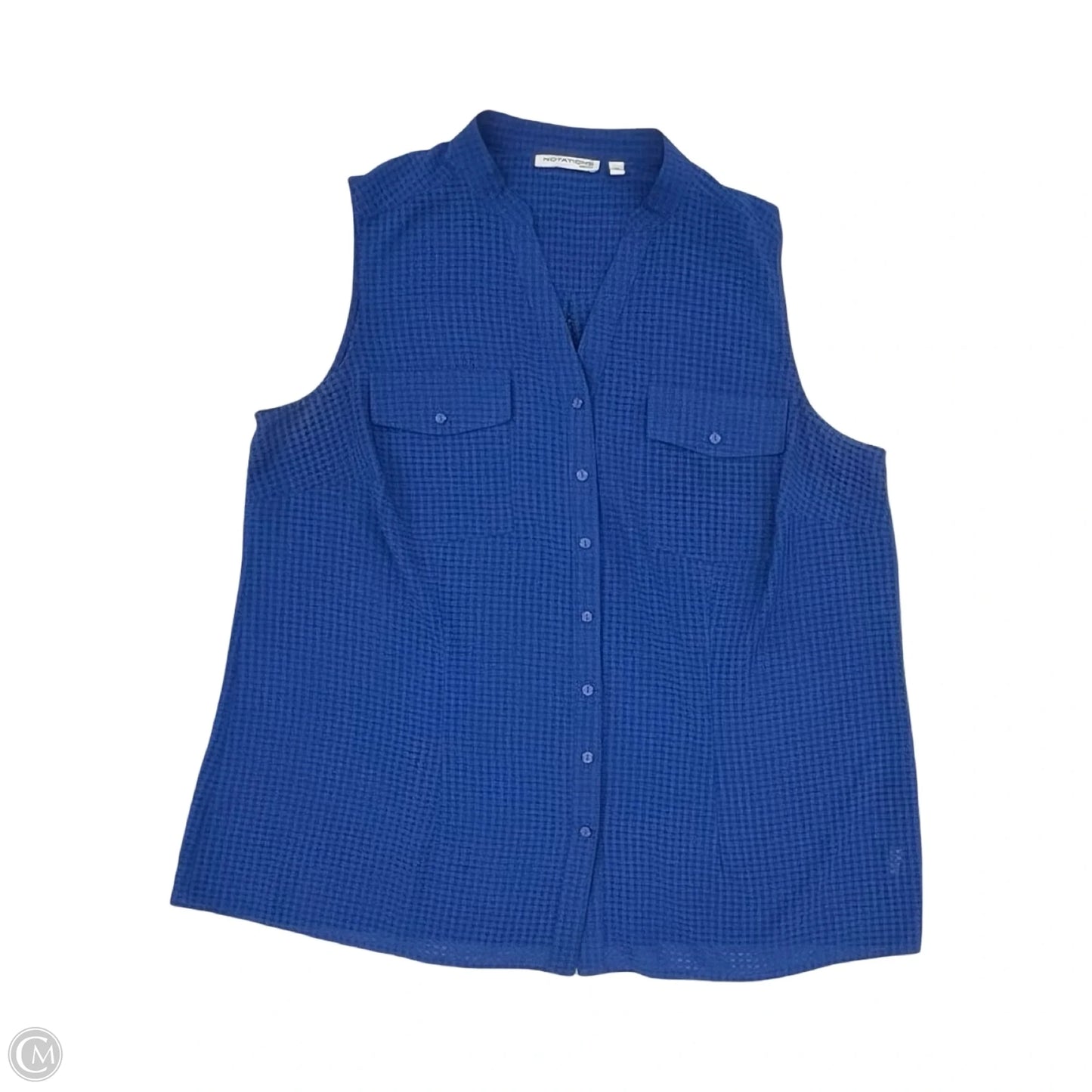 Blouse Sleeveless By Notations In Blue, Size: 2x