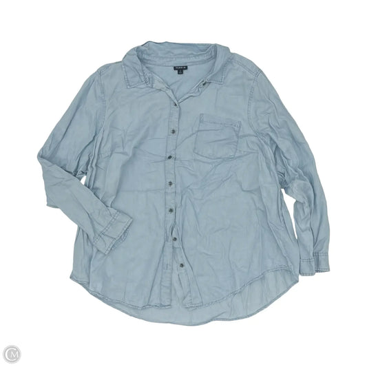 Blouse Long Sleeve By Torrid In Blue Denim, Size: 3x