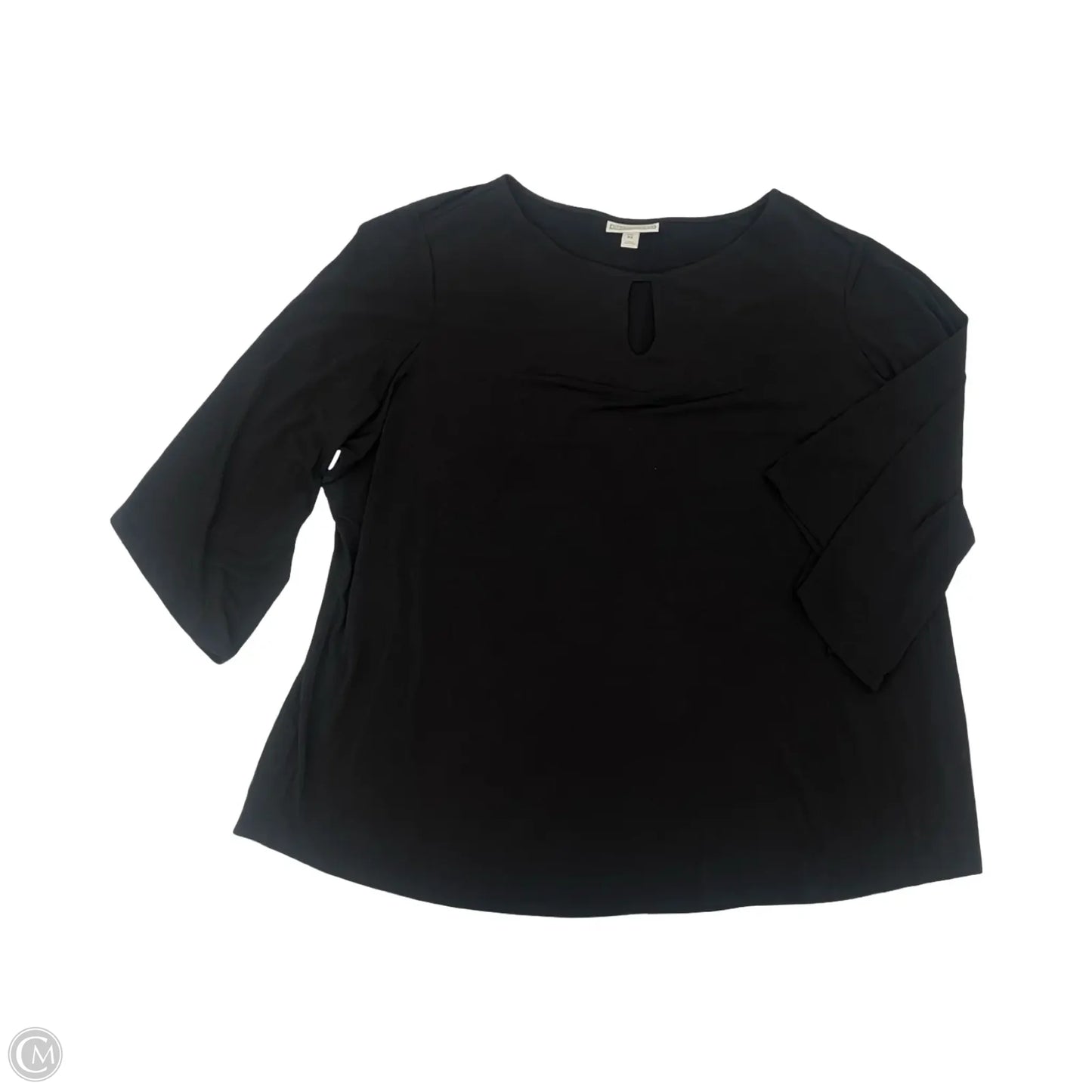 Blouse 3/4 Sleeve By Dana Buchman In Black, Size: 3x