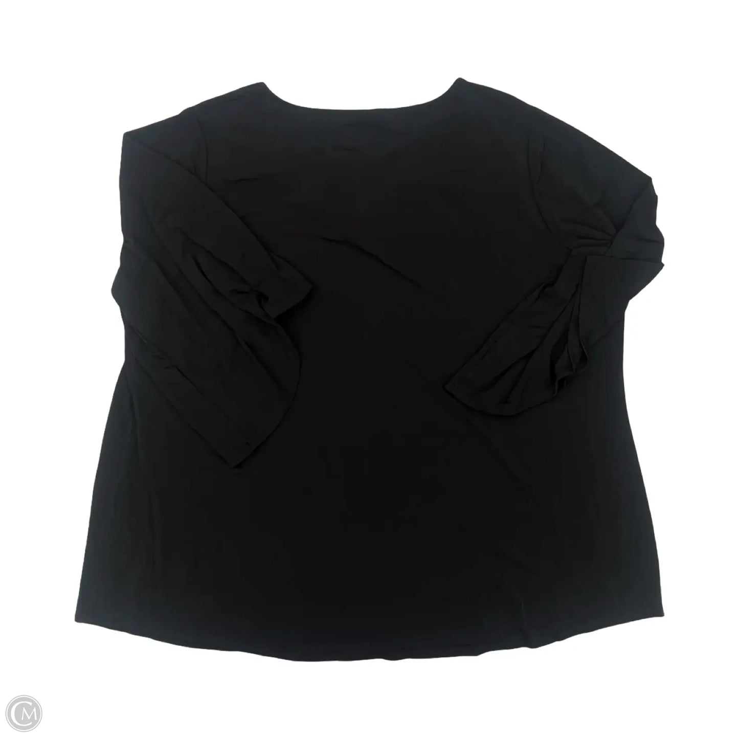 Blouse 3/4 Sleeve By Dana Buchman In Black, Size: 3x