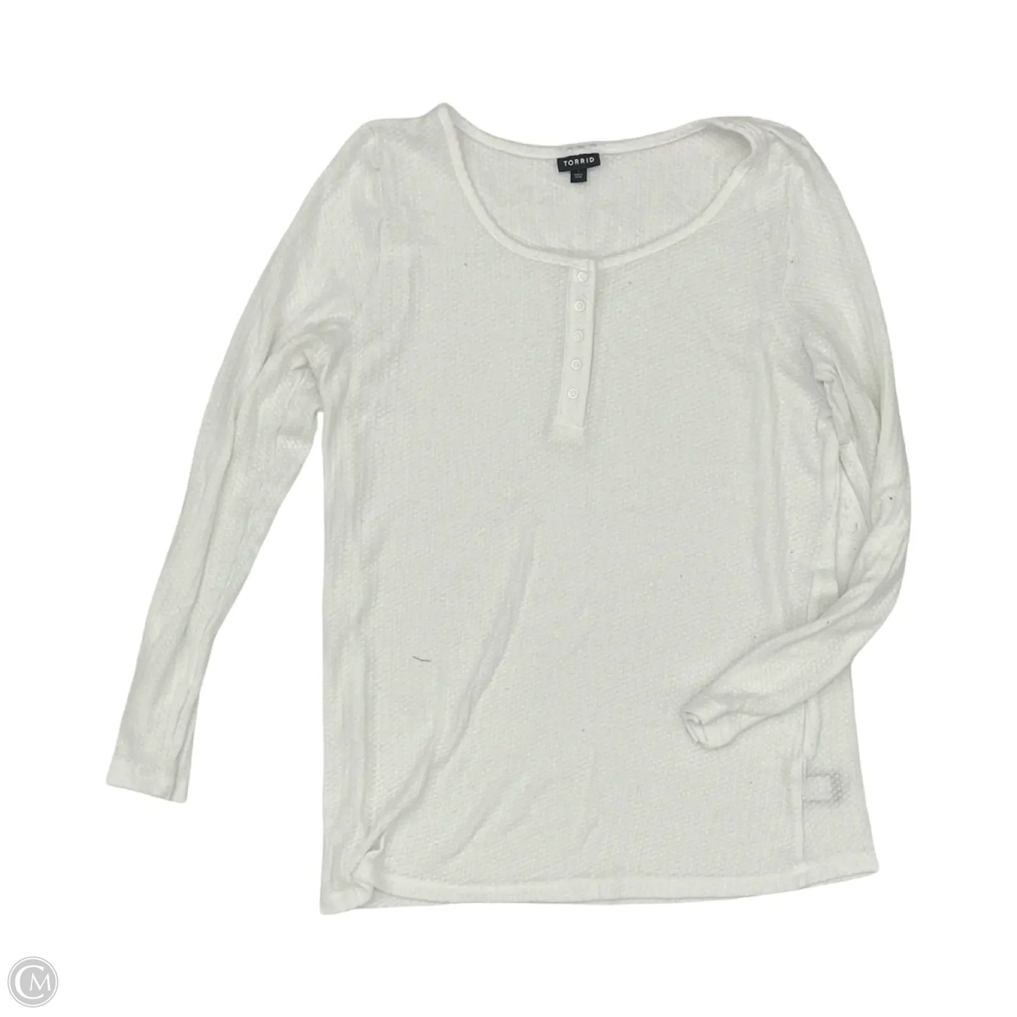 Top Long Sleeve By Torrid In White, Size: 1x