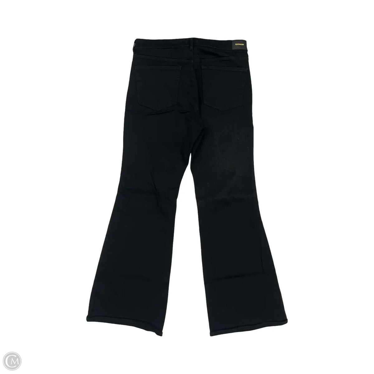 Jeans Flared By Express In Black Denim, Size: 14