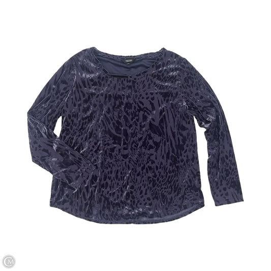 Blouse Long Sleeve By Simply Vera In Purple, Size: Xl